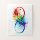Unendlichkeitssymbol mit Regenbogen-Feder Puzzle (Vertikal)