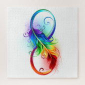 Unendlichkeitssymbol mit Regenbogen-Feder Puzzle (Vertikal)