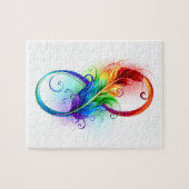 Unendlichkeitssymbol mit Regenbogen-Feder Puzzle (Horizontal)