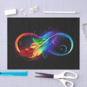 Unendlichkeitssymbol mit Regenbogen-Feder Seidenpapier (Handwerk)