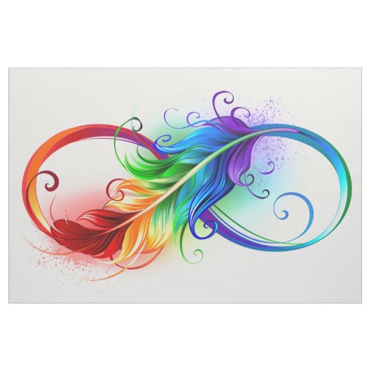 Unendlichkeitssymbol mit Regenbogen-Feder Stoff (Yard (91,4 cm))