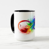 Unendlichkeitssymbol mit Regenbogen-Feder Tasse (Vorderseite Links)
