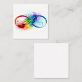 Unendlichkeitssymbol mit Regenbogen-Feder Terminkarte (Vorne/Hinten)