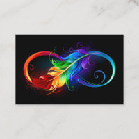 Unendlichkeitssymbol mit Regenbogen-Feder