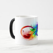 Unendlichkeitssymbol mit Regenbogen-Feder Verwandlungstasse (Vorderseite Links)