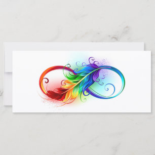 Unendlichkeitssymbol mit Regenbogenfeder