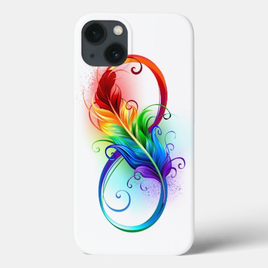 Unendlichkeitssymbol mit Regenbogenfeder Case-Mate iPhone Hülle (Rückseite)
