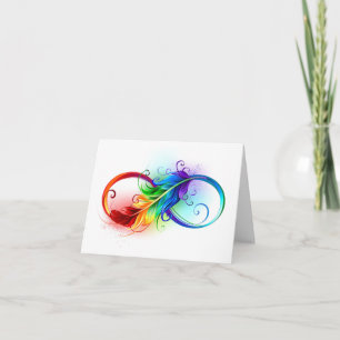 Unendlichkeitssymbol mit Regenbogenfeder Einladung