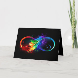 Unendlichkeitssymbol mit Regenbogenfeder Einladung