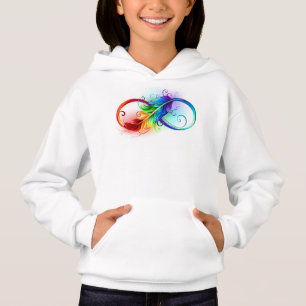 Unendlichkeitssymbol mit Regenbogenfeder Hoodie