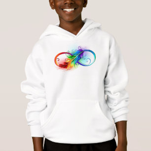 Unendlichkeitssymbol mit Regenbogenfeder Hoodie