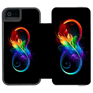 Unendlichkeitssymbol mit Regenbogenfeder Incipio Watson™ iPhone 5 Geldbörsen Hülle