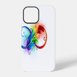 Unendlichkeitssymbol mit Regenbogenfeder iPhone 12 Pro Hülle