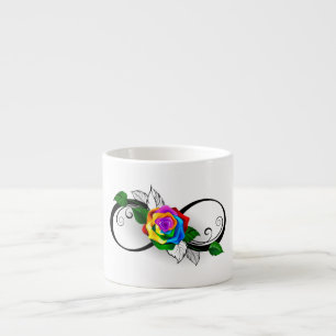 Unendlichkeitssymbol mit Regenbogenrose Espressotasse