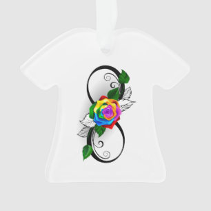 Unendlichkeitssymbol mit Regenbogenrose Ornament