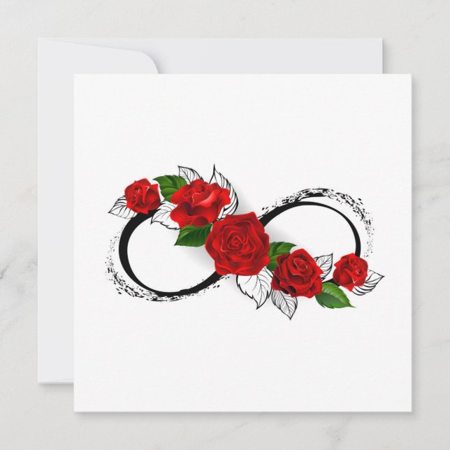 Unendlichkeitssymbol mit Rote Rosen (Vorderseite)