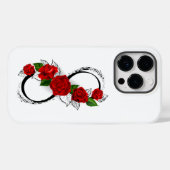 Unendlichkeitssymbol mit Rote Rosen Case-Mate iPhone Hülle (Rückseite (Horizontal))