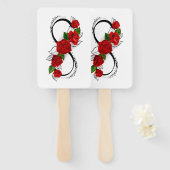 Unendlichkeitssymbol mit Rote Rosen Fächer (Vorne und Hinten)