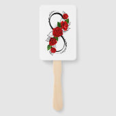 Unendlichkeitssymbol mit Rote Rosen Fächer (Rückseite)