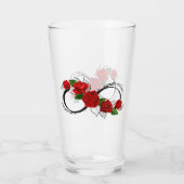 Unendlichkeitssymbol mit Rote Rosen Glas (Rückseite)