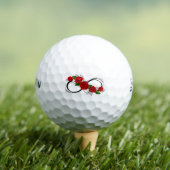Unendlichkeitssymbol mit Rote Rosen Golfball (Insitu T-Shirt)
