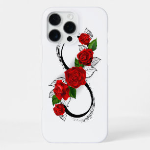 Unendlichkeitssymbol mit Rote Rosen iPhone 16 Pro Max Hülle
