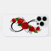 Unendlichkeitssymbol mit Rote Rosen iPhone Hülle (Rückseite (Horizontal))