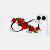 Unendlichkeitssymbol mit Rote Rosen iPhone Hülle (Rückseite (Horizontal))
