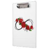 Unendlichkeitssymbol mit Rote Rosen Klemmbrett (Links)