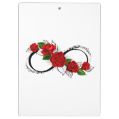 Unendlichkeitssymbol mit Rote Rosen Klemmbrett (Rückseite)