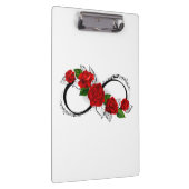 Unendlichkeitssymbol mit Rote Rosen Klemmbrett (Rechts)