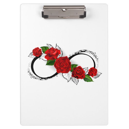Unendlichkeitssymbol mit Rote Rosen Klemmbrett (Vorderseite)