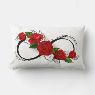 Unendlichkeitssymbol mit Rote Rosen Lendenkissen