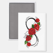 Unendlichkeitssymbol mit Rote Rosen Magnet (Vorderseite/Rückseite)