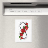 Unendlichkeitssymbol mit Rote Rosen Magnet (In Situ (Geschirrspüler))
