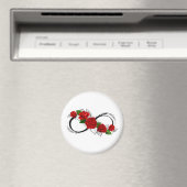 Unendlichkeitssymbol mit Rote Rosen Magnet (In Situ (Geschirrspüler))