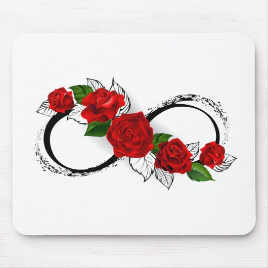Unendlichkeitssymbol mit Rote Rosen Mousepad (Vorne)