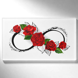 Unendlichkeitssymbol mit Rote Rosen Namenschild