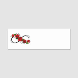 Unendlichkeitssymbol mit Rote Rosen Namensschild