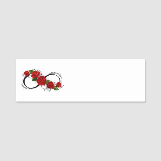 Unendlichkeitssymbol mit Rote Rosen Namensschild (Vorderseite)