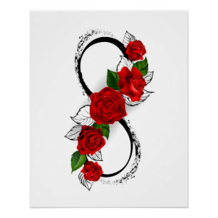 Unendlichkeitssymbol mit Rote Rosen Poster