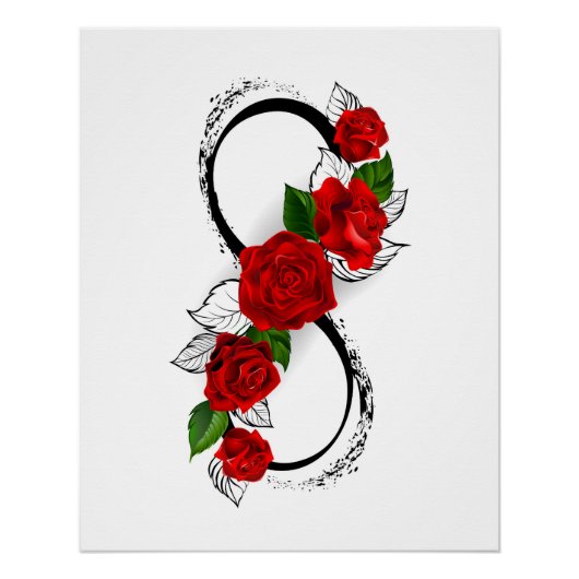 Unendlichkeitssymbol mit Rote Rosen Poster (Vorderseite)