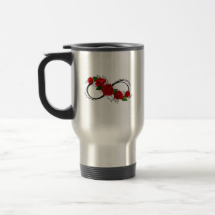 Unendlichkeitssymbol mit Rote Rosen Reisebecher