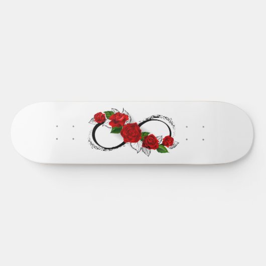 Unendlichkeitssymbol mit Rote Rosen Skateboard (Horizontal)