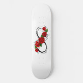 Unendlichkeitssymbol mit Rote Rosen Skateboard (Vorderseite)