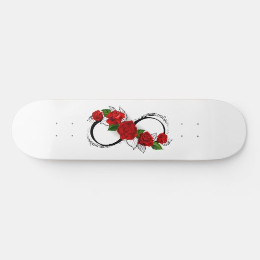 Unendlichkeitssymbol mit Rote Rosen Skateboard (Horizontal)