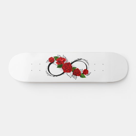 Unendlichkeitssymbol mit Rote Rosen Skateboard (Horizontal)