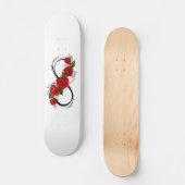 Unendlichkeitssymbol mit Rote Rosen Skateboard (Vorderseite)