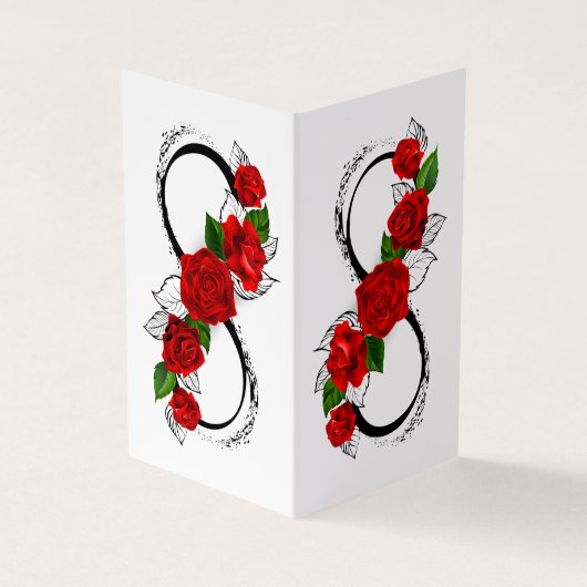 Unendlichkeitssymbol mit Rote Rosen Visitenkarten (Vorderseite)