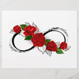 Unendlichkeitssymbol mit roten Rosen Flyer